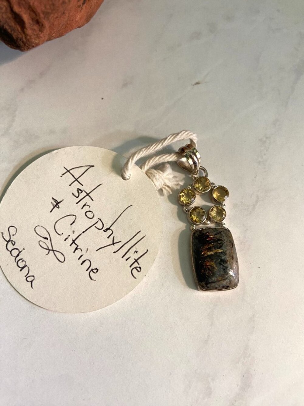 Astrophyllite & Citrine Pendant